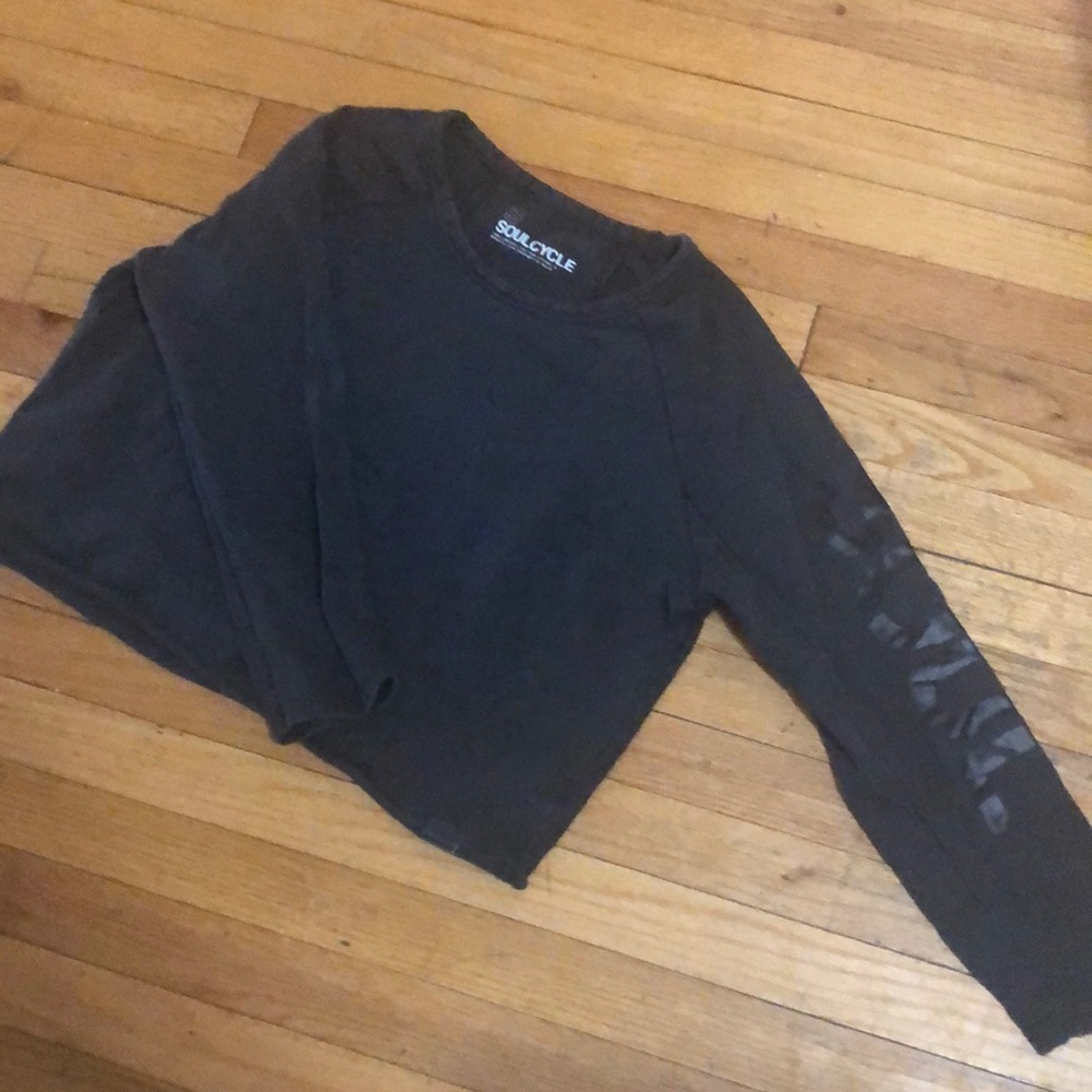 SoulCycle black cropped sweatshirt